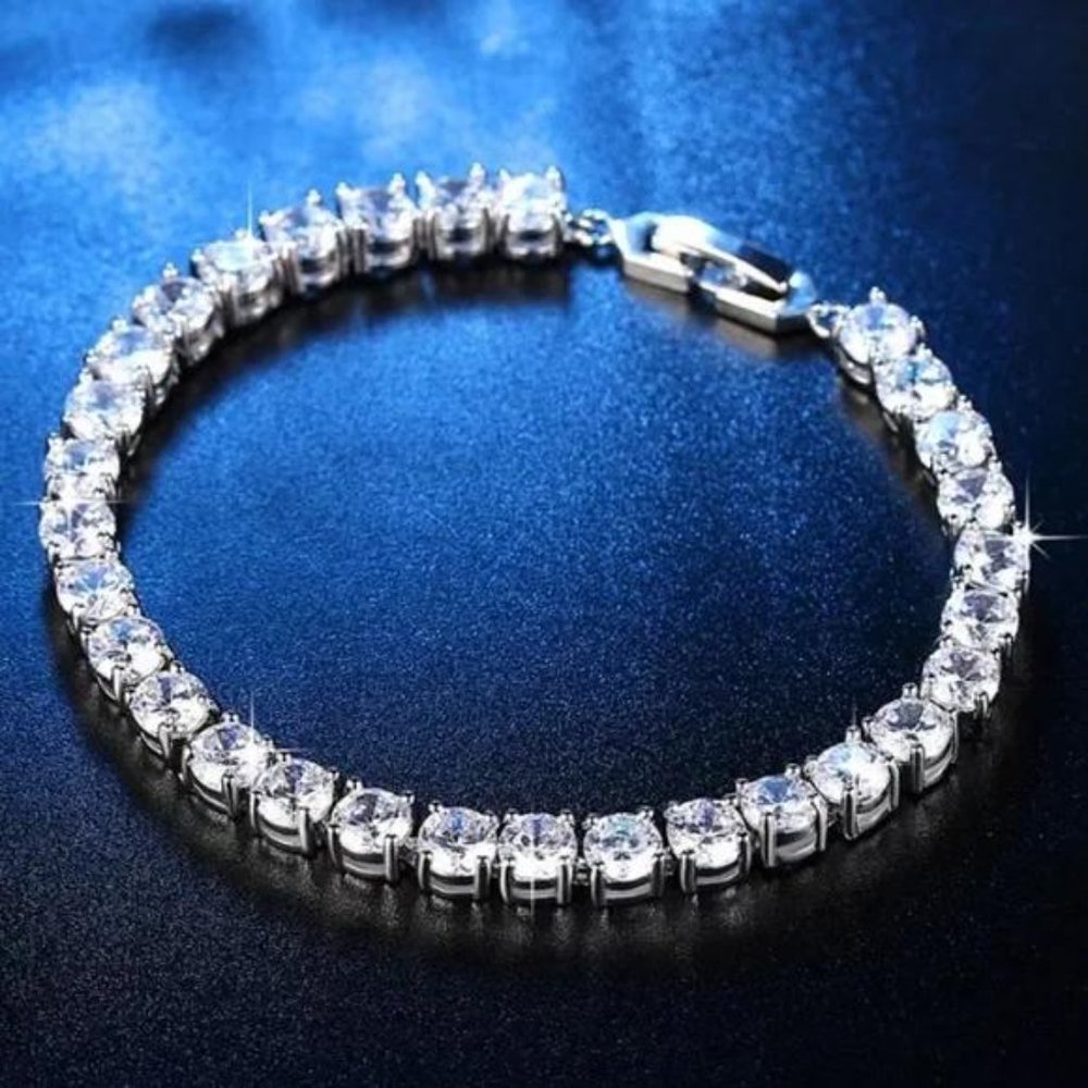 NEW 5MM 925 STERLING SILVER TENNIS BRACELET - Picture 5 of 5